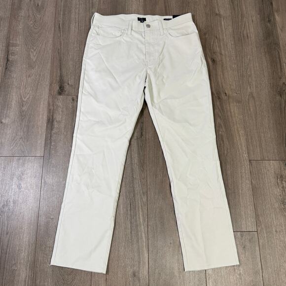 J.Crew Straight 5-Pocket Tech Pants Mens 32x30 Stone Gray Straight Leg Zip Fly - Picture 3 of 7